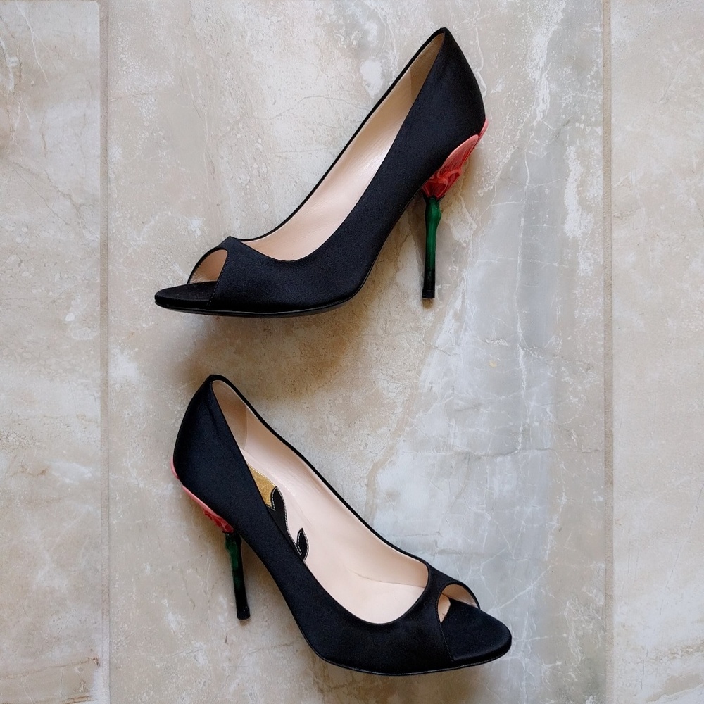 Prada Rose Flower Stem Carved Heel Stiletto v-day - Picture 5 of 8